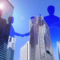 大企業とビジネスマン